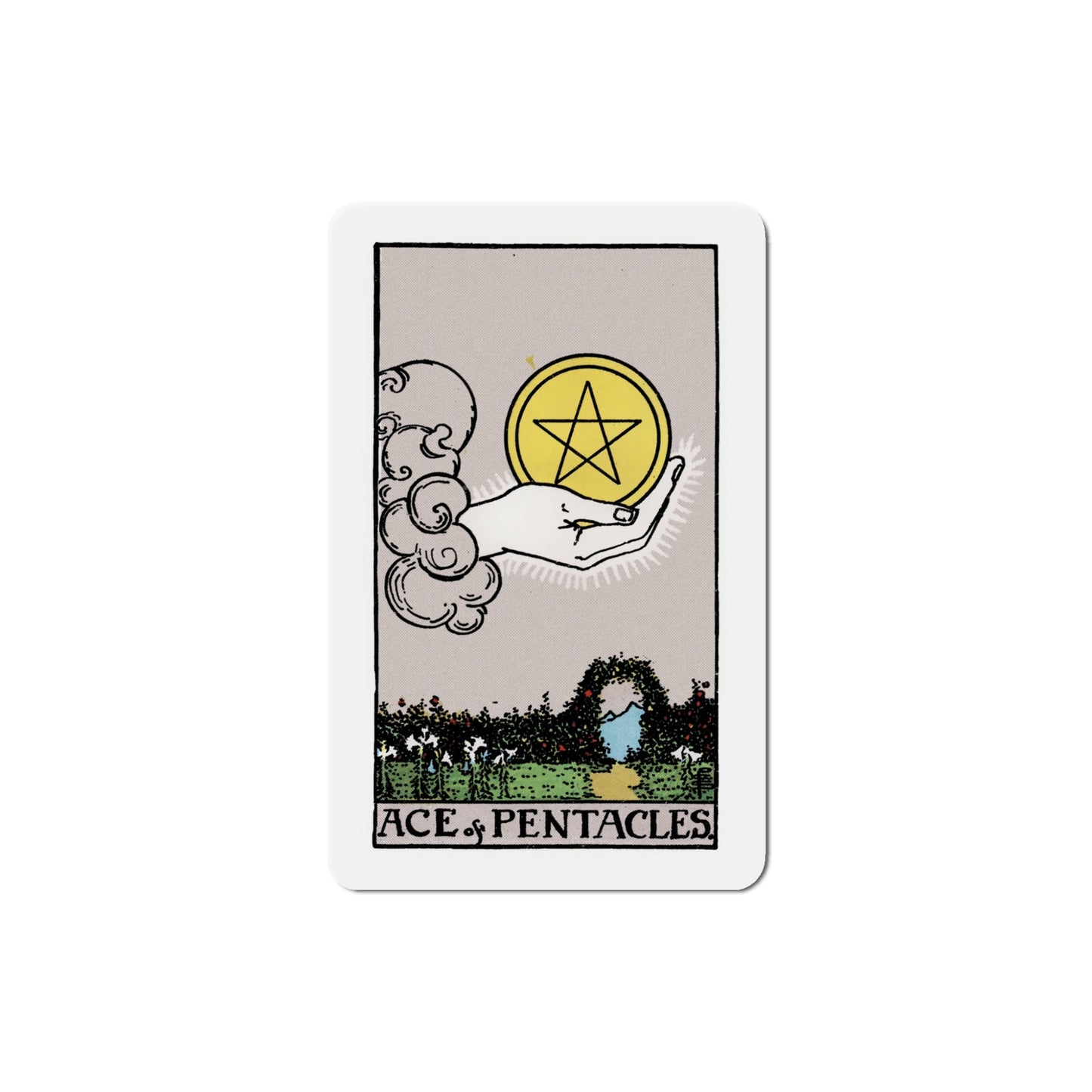 The Ace of Pentacles (Tarot Card) Die-Cut Magnet-5 Inch-The Sticker Space