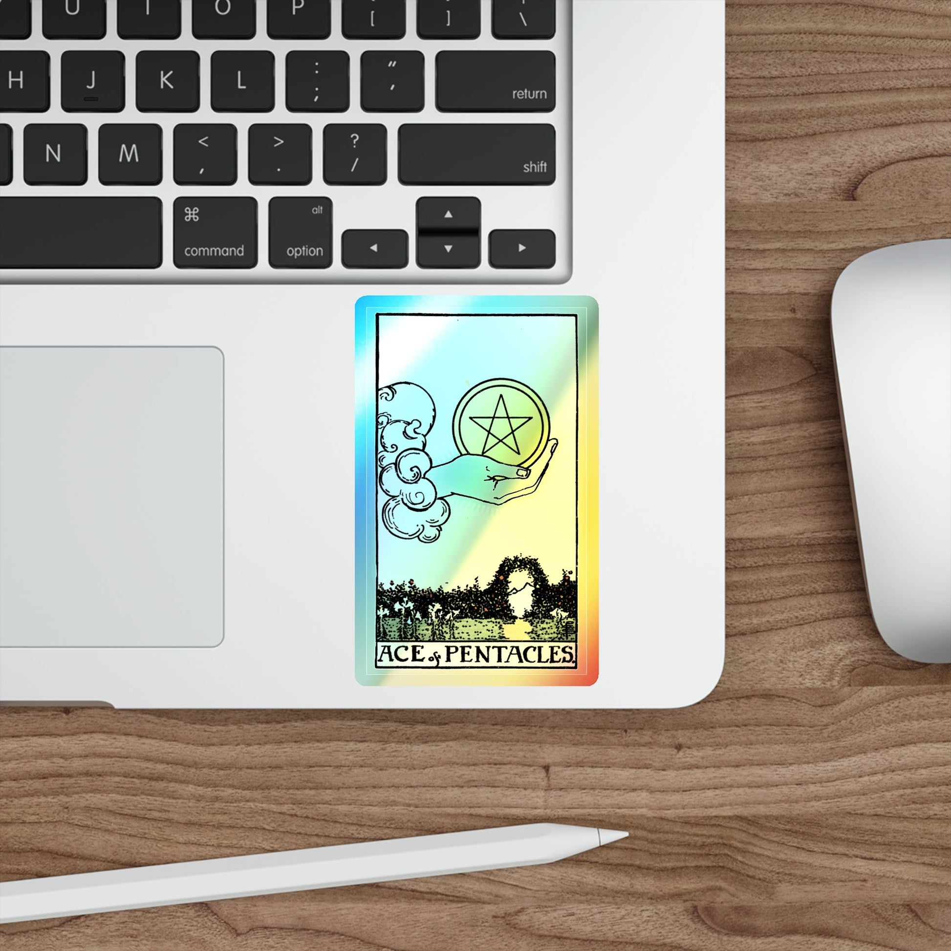The Ace of Pentacles (Tarot Card) Holographic STICKER Die-Cut Vinyl Decal-The Sticker Space