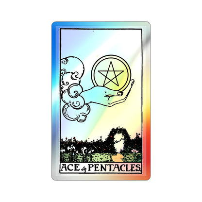 The Ace of Pentacles (Tarot Card) Holographic STICKER Die-Cut Vinyl Decal-2 Inch-The Sticker Space