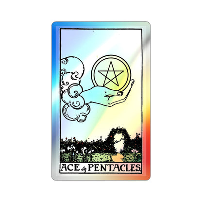 The Ace of Pentacles (Tarot Card) Holographic STICKER Die-Cut Vinyl Decal-3 Inch-The Sticker Space