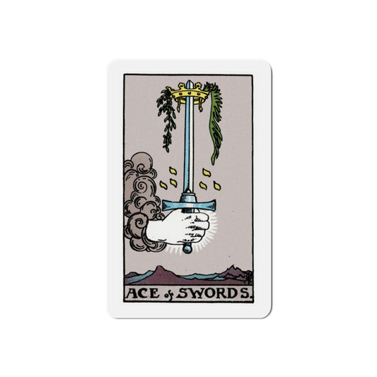 The Ace of Swords (Tarot Card) Die-Cut Magnet-2 Inch-The Sticker Space