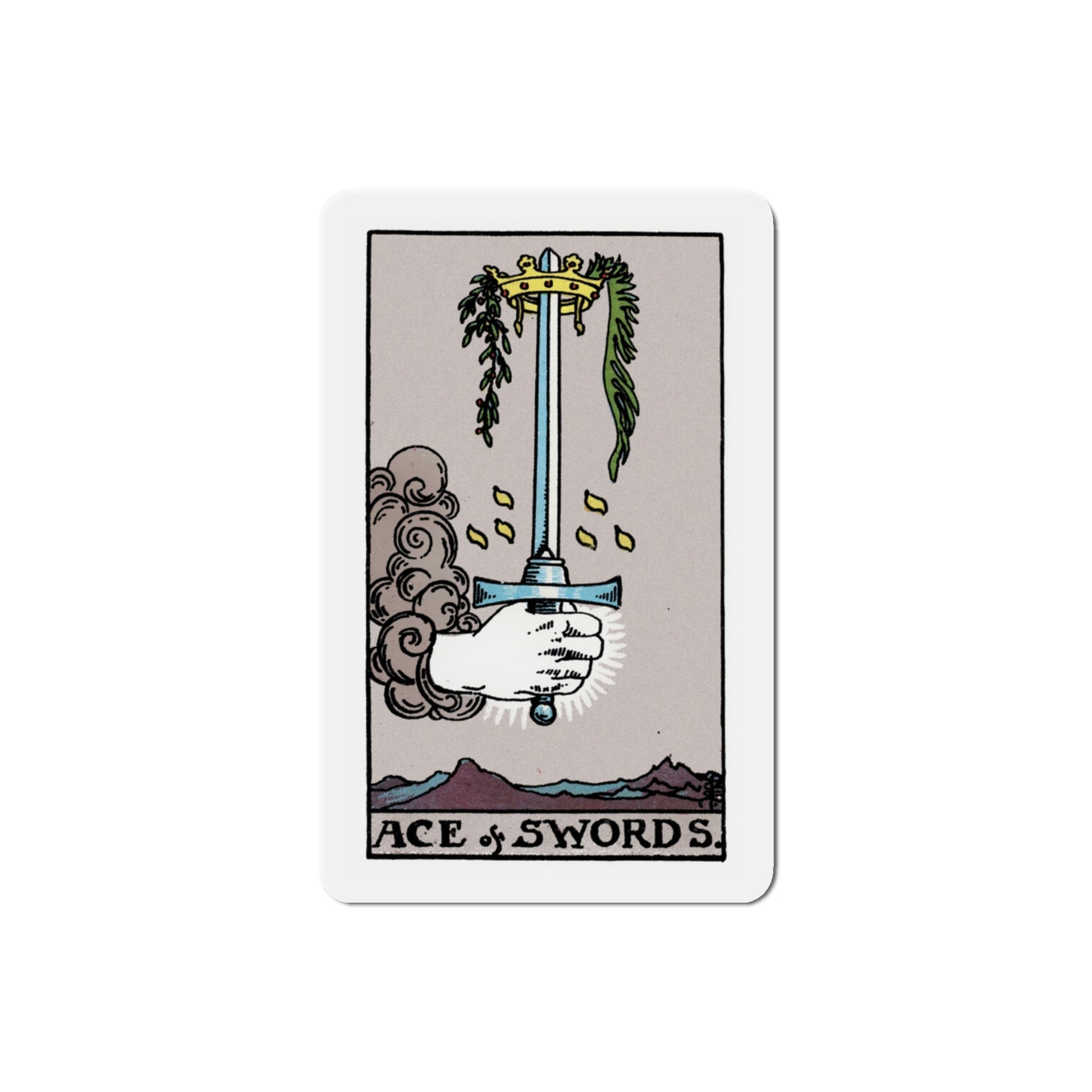 The Ace of Swords (Tarot Card) Die-Cut Magnet-3 Inch-The Sticker Space