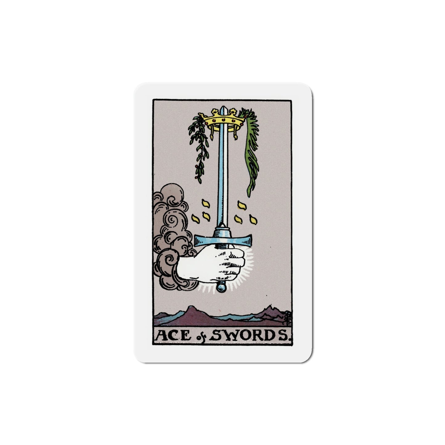 The Ace of Swords (Tarot Card) Die-Cut Magnet-5 Inch-The Sticker Space