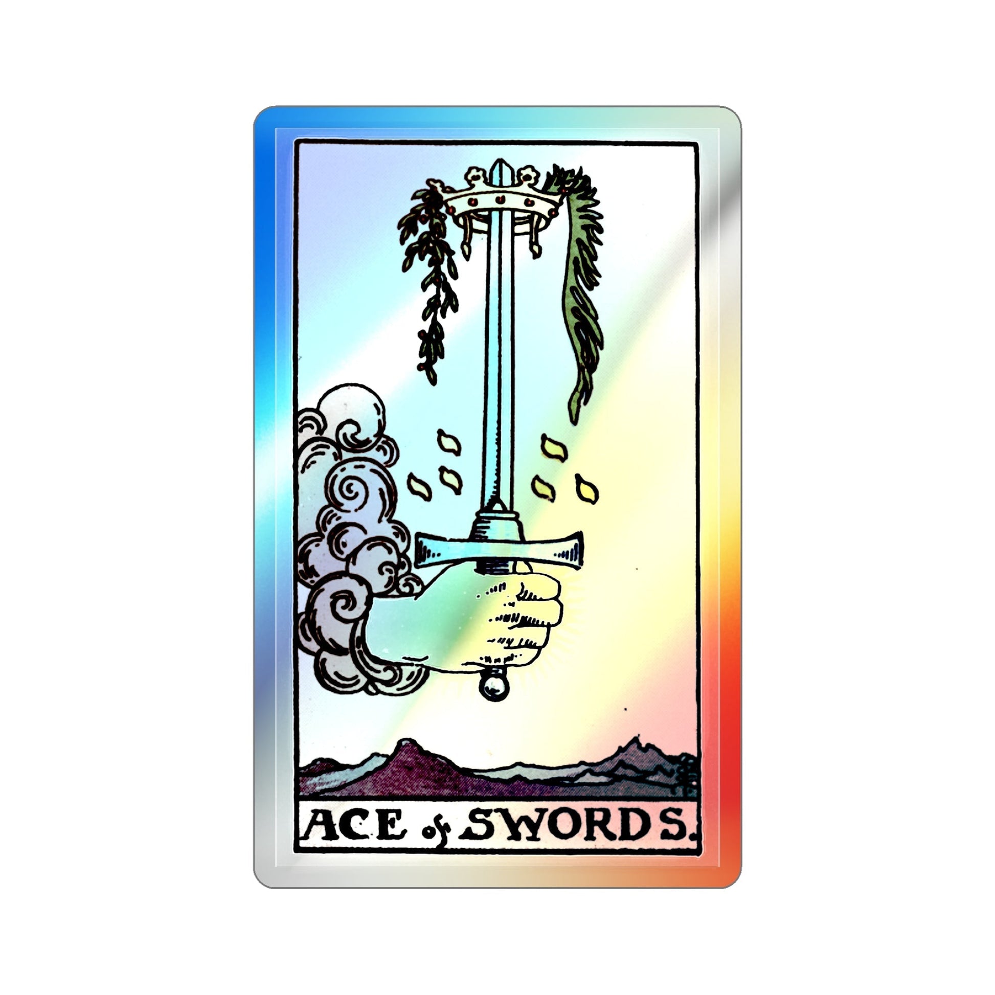 The Ace of Swords (Tarot Card) Holographic STICKER Die-Cut Vinyl Decal-2 Inch-The Sticker Space