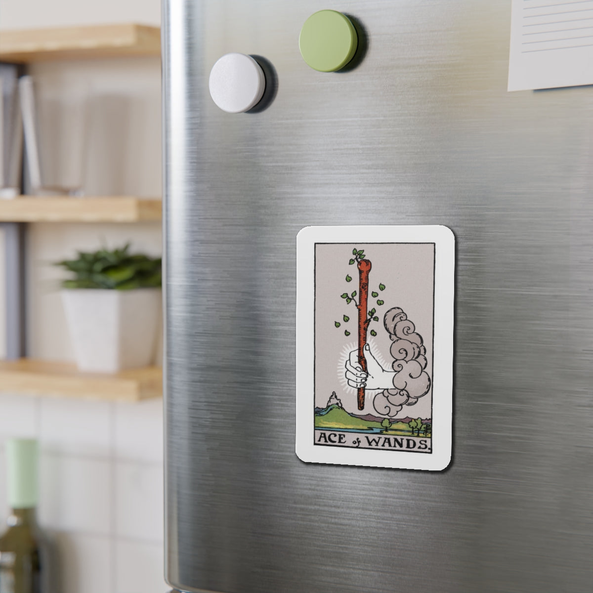 The Ace of Wands (Tarot Card) Die-Cut Magnet-The Sticker Space