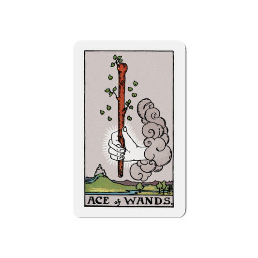 The Ace of Wands (Tarot Card) Die-Cut Magnet-2" x 2"-The Sticker Space