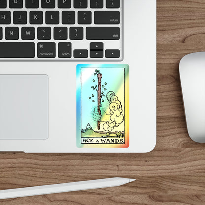 The Ace of Wands (Tarot Card) Holographic STICKER Die-Cut Vinyl Decal-The Sticker Space