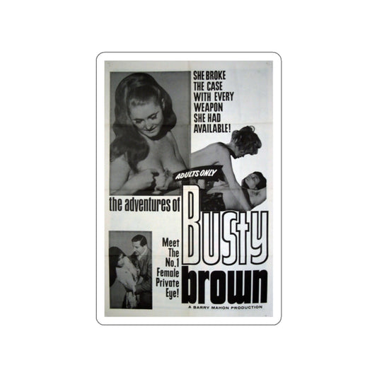 THE ADVENTURES OF BUSTY BROWN 1967 Movie Poster STICKER Vinyl Die-Cut Decal-White-The Sticker Space