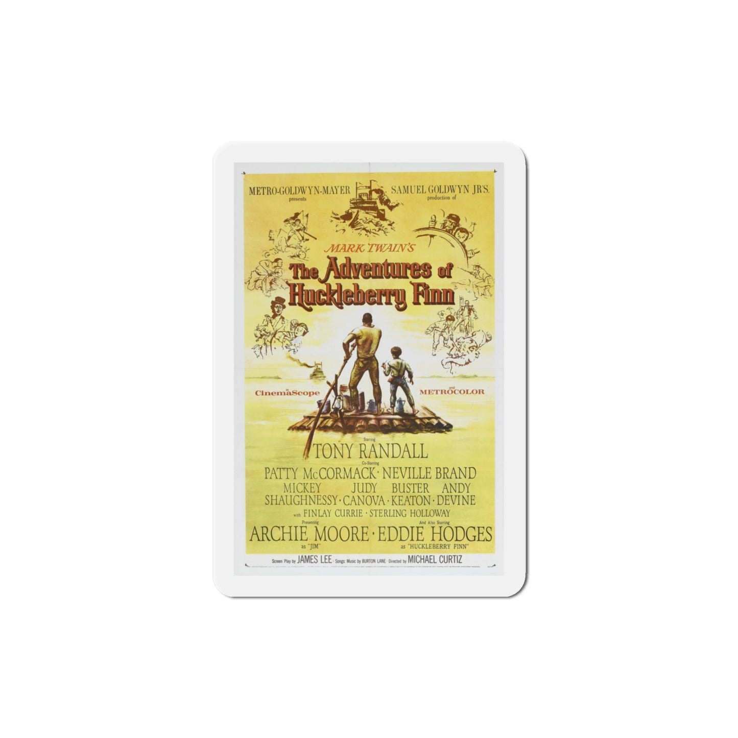 The Adventures of Huckleberry Finn 1960 Movie Poster Die-Cut Magnet-3 Inch-The Sticker Space