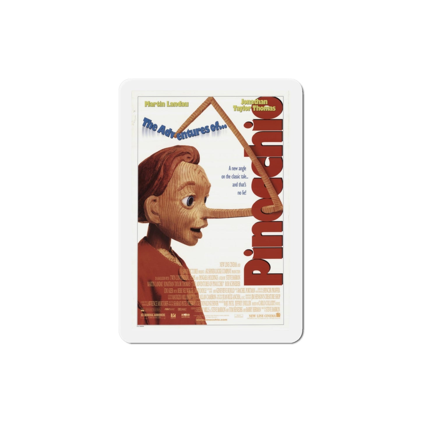 The Adventures Of Pinocchio 1996 Movie Poster Die-Cut Magnet-3" x 3"-The Sticker Space