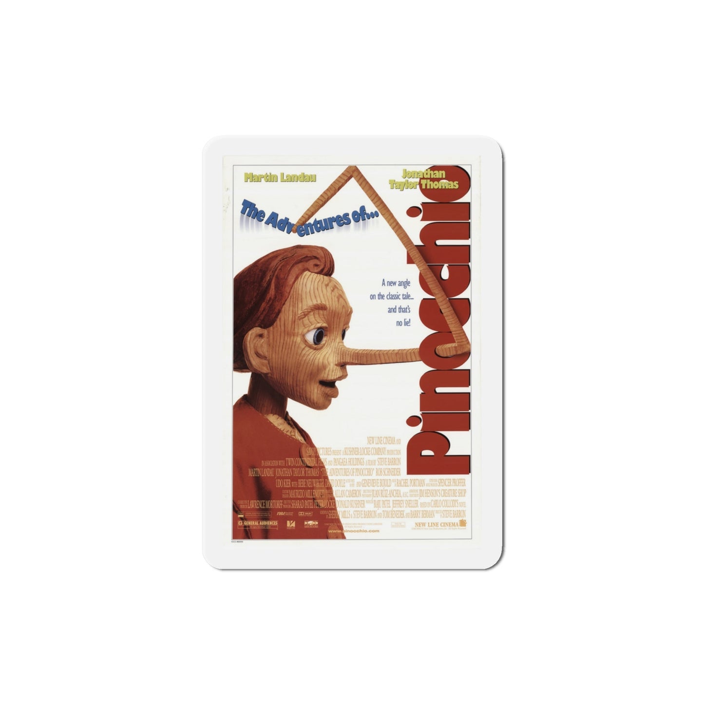 The Adventures Of Pinocchio 1996 Movie Poster Die-Cut Magnet-4" x 4"-The Sticker Space