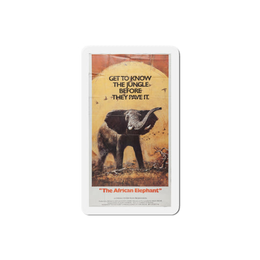 The African Elephant 1971 Movie Poster Die-Cut Magnet-2" x 2"-The Sticker Space