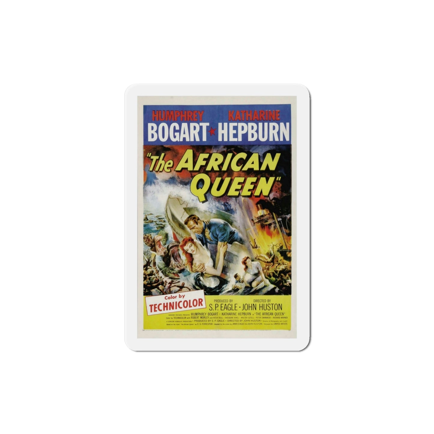 The African Queen 1951 Movie Poster Die-Cut Magnet-4 Inch-The Sticker Space