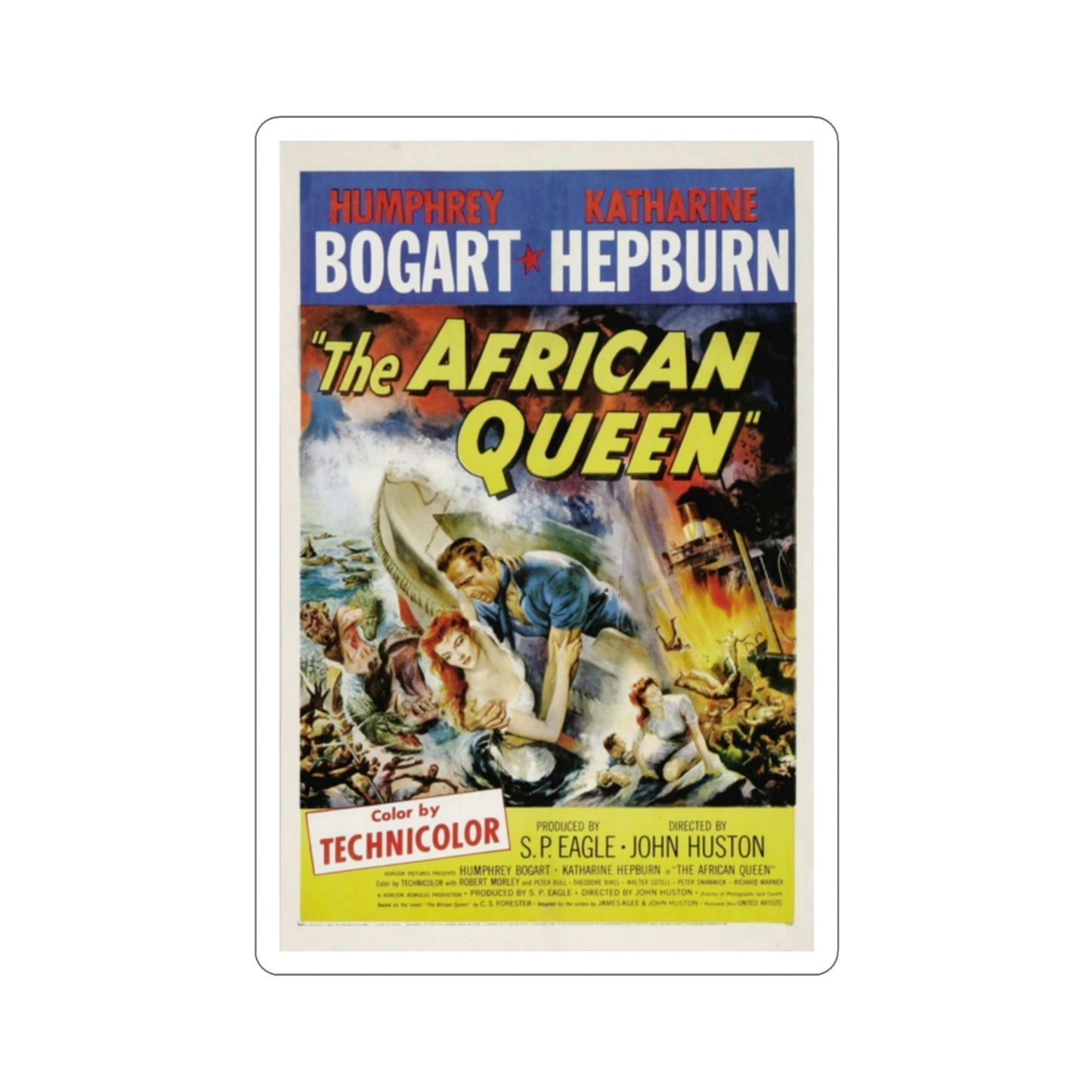 The African Queen 1951 Movie Poster STICKER Vinyl Die-Cut Decal-2 Inch-The Sticker Space