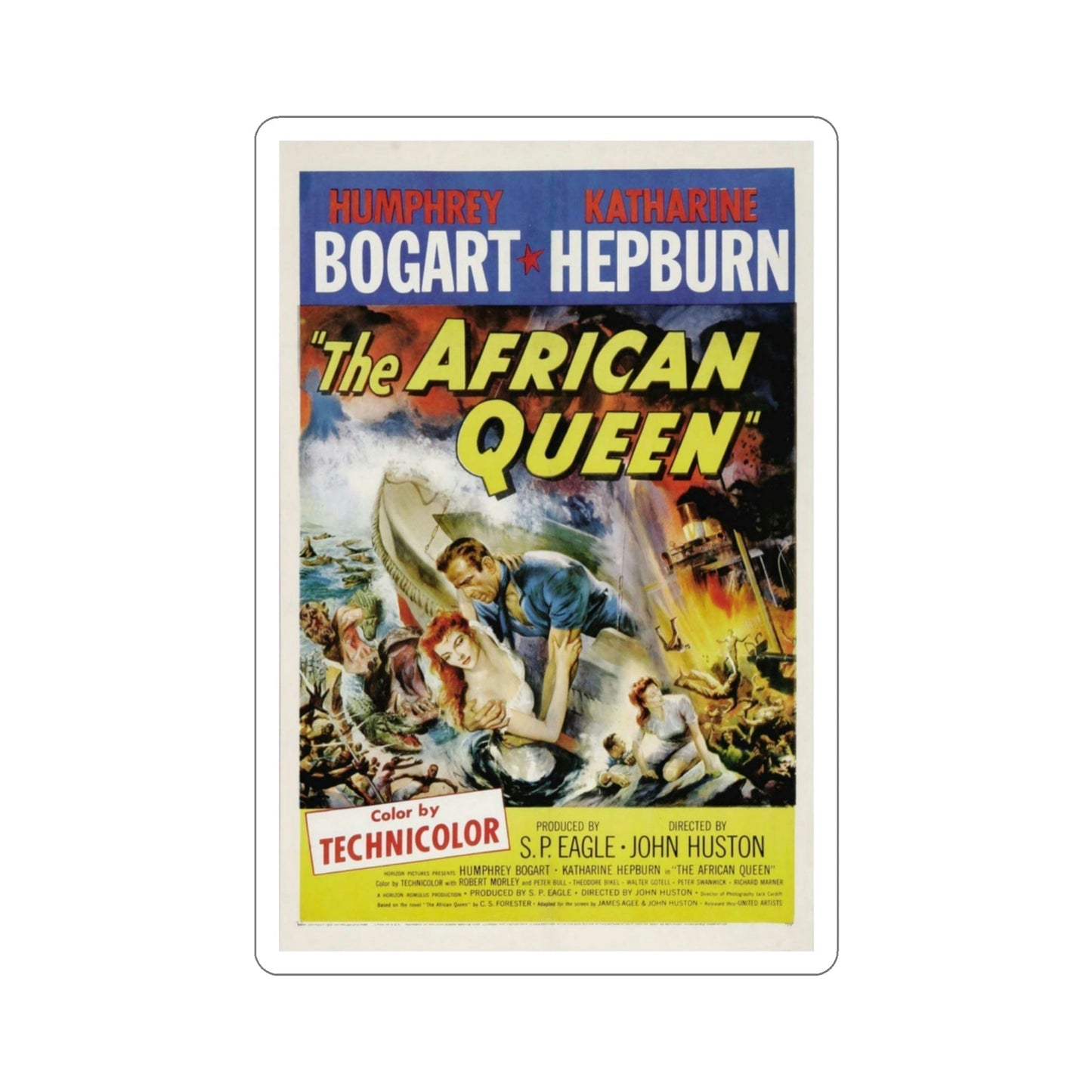 The African Queen 1951 Movie Poster STICKER Vinyl Die-Cut Decal-3 Inch-The Sticker Space