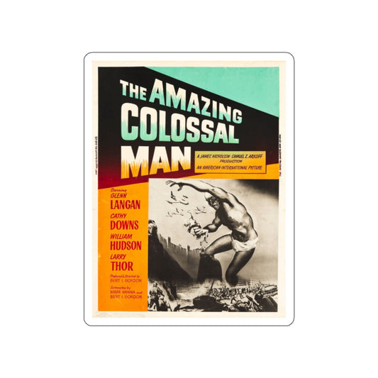 THE AMAZING COLOSSAL MAN (3) 1957 Movie Poster STICKER Vinyl Die-Cut Decal-White-The Sticker Space