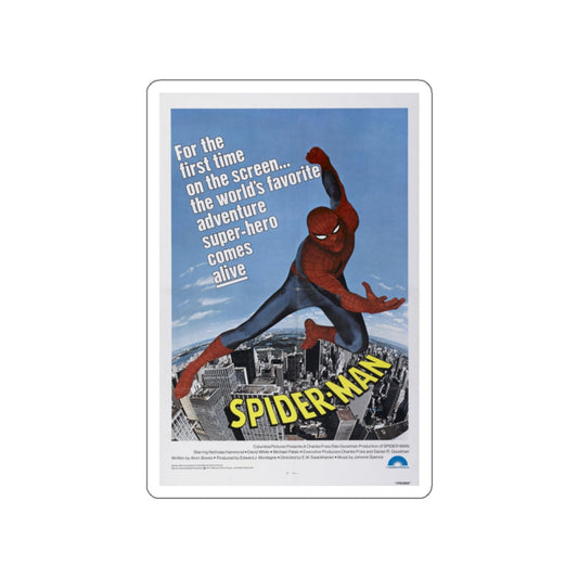 THE AMAZING SPIDER-MAN 1977 Movie Poster STICKER Vinyl Die-Cut Decal-White-The Sticker Space