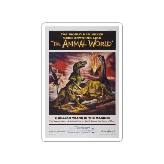 THE ANIMAL WORLD 1956 Movie Poster STICKER Vinyl Die-Cut Decal-White-The Sticker Space