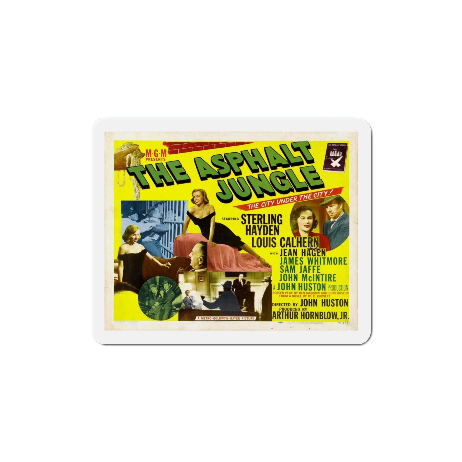 The Asphalt Jungle 1950 v2 Movie Poster Die-Cut Magnet-4 Inch-The Sticker Space