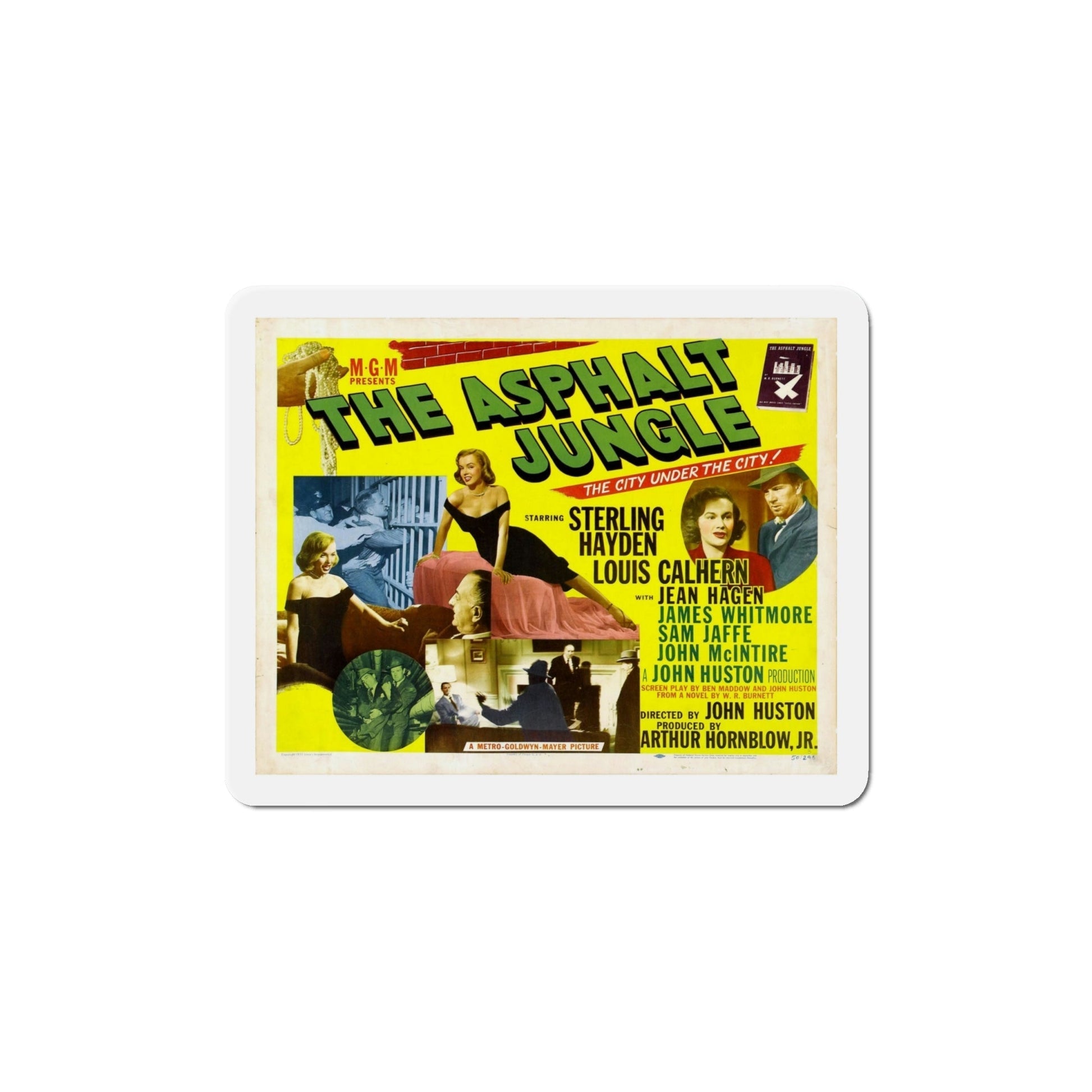 The Asphalt Jungle 1950 v2 Movie Poster Die-Cut Magnet-6 Inch-The Sticker Space