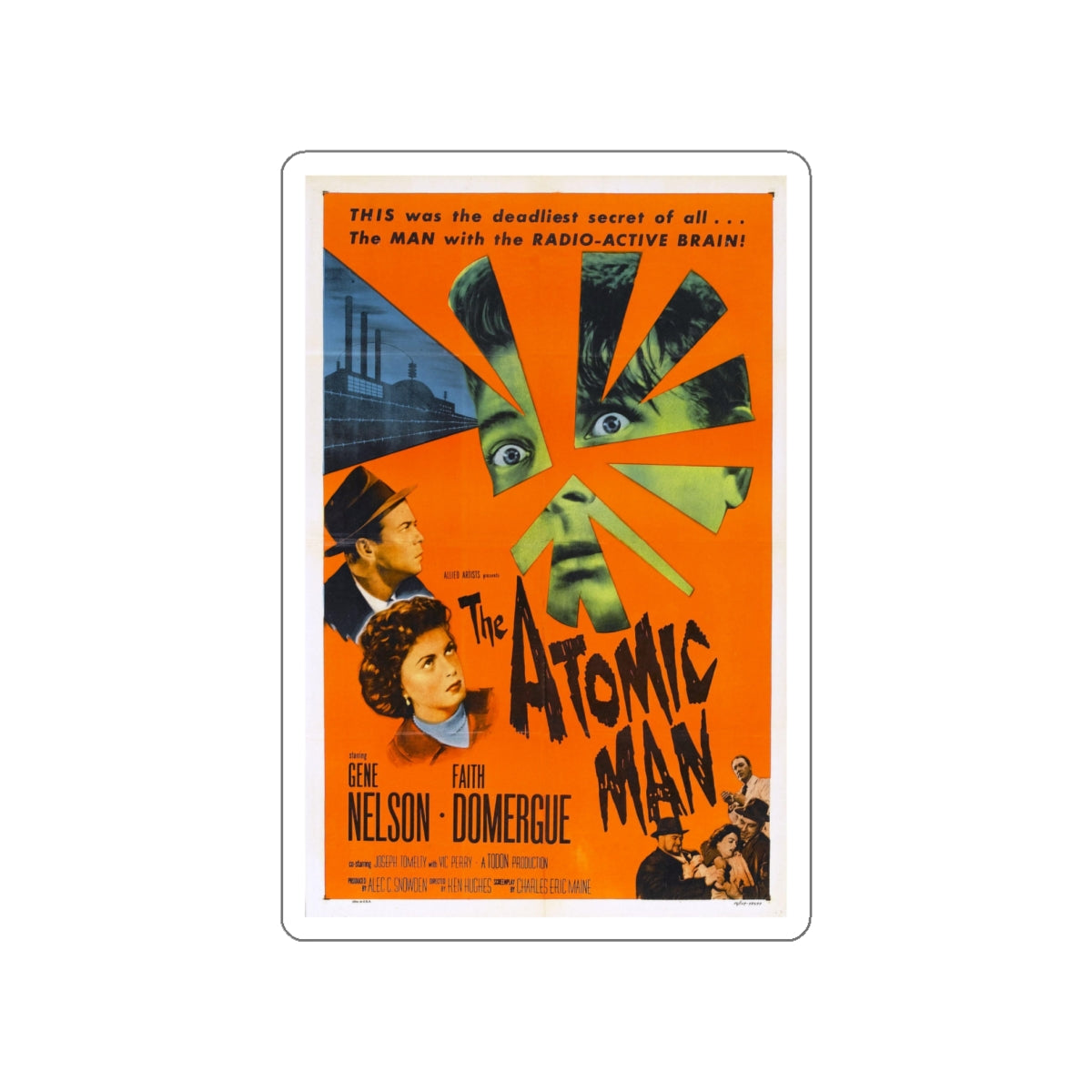 THE ATOMIC MAN 1955 Movie Poster STICKER Vinyl Die-Cut Decal-White-The Sticker Space