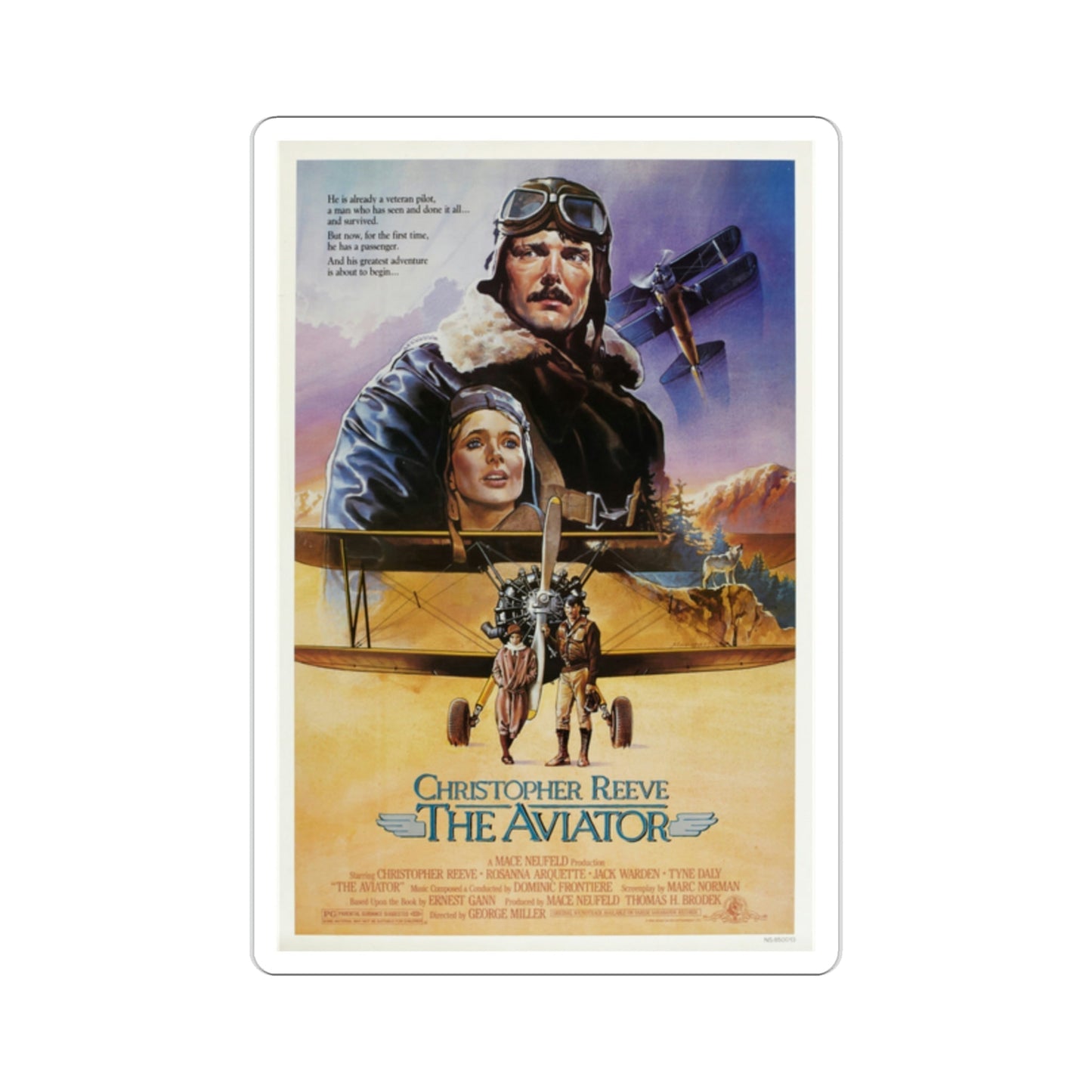 The Aviator 1985 Movie Poster STICKER Vinyl Die-Cut Decal-2 Inch-The Sticker Space