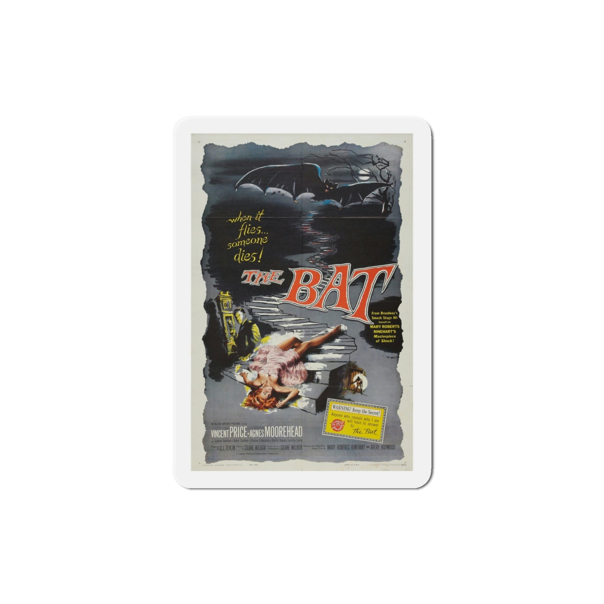 The Bat 1959 Movie Poster Die-Cut Magnet-4 Inch-The Sticker Space