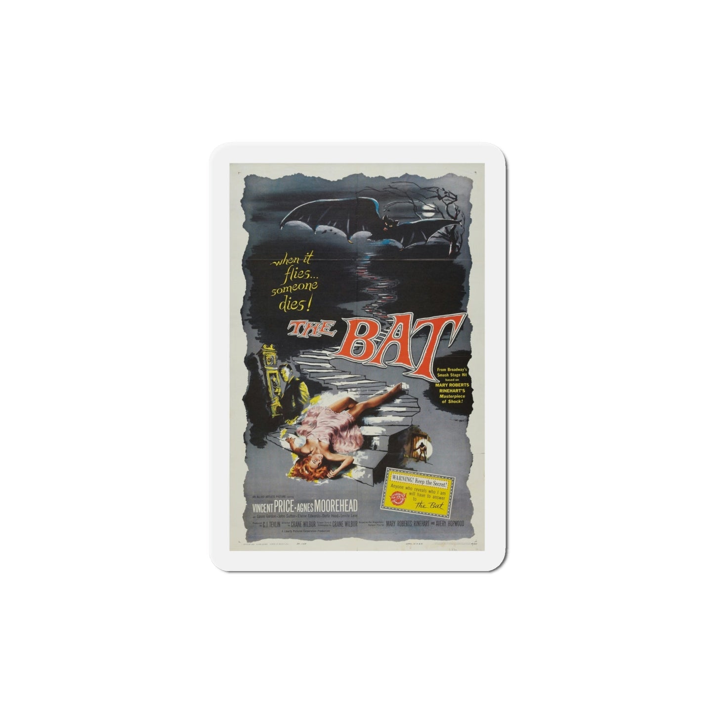 The Bat 1959 Movie Poster Die-Cut Magnet-6 Inch-The Sticker Space
