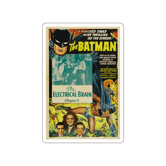 THE BATMAN - THE ELECTRICAL BRAIN 1943 Movie Poster STICKER Vinyl Die-Cut Decal-White-The Sticker Space