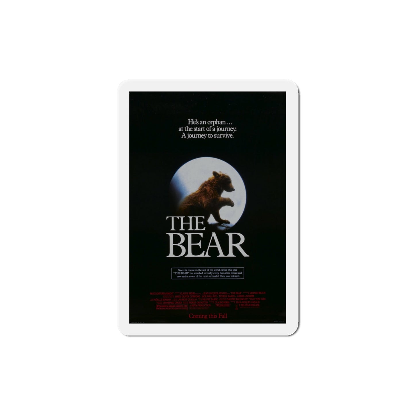The Bear 1989 Movie Poster Die-Cut Magnet-3" x 3"-The Sticker Space