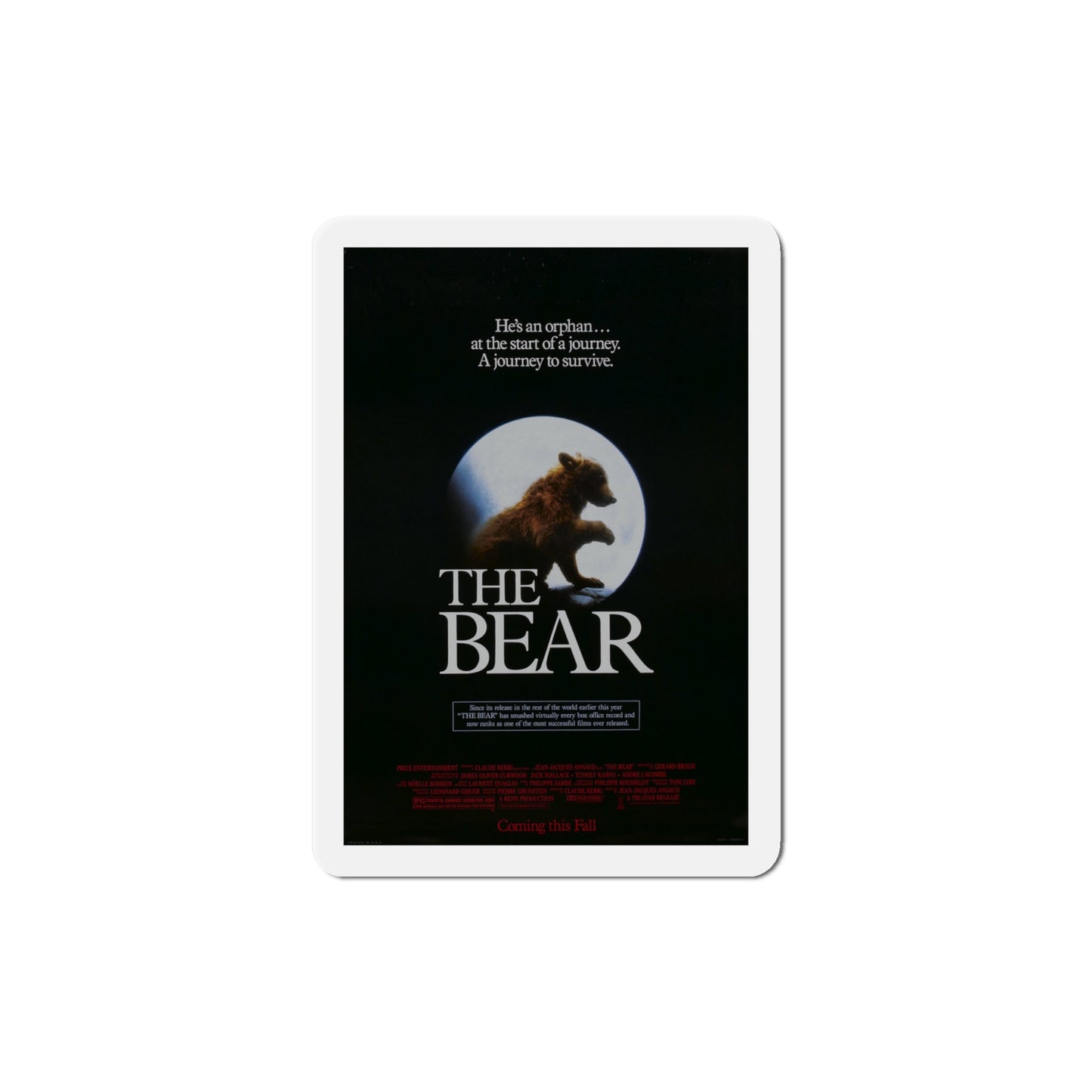 The Bear 1989 Movie Poster Die-Cut Magnet-4" x 4"-The Sticker Space