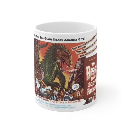 The Beast from 20000 Fathoms 1953 Movie Poster - White Coffee Cup 11oz-11oz-The Sticker Space