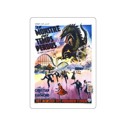 THE BEAST FROM 20,000 FATHOMS (BELGIAN) 1953 Movie Poster STICKER Vinyl Die-Cut Decal-White-The Sticker Space