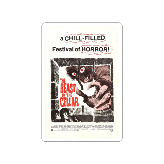 THE BEAST IN THE CELLAR 1971 Movie Poster STICKER Vinyl Die-Cut Decal-White-The Sticker Space