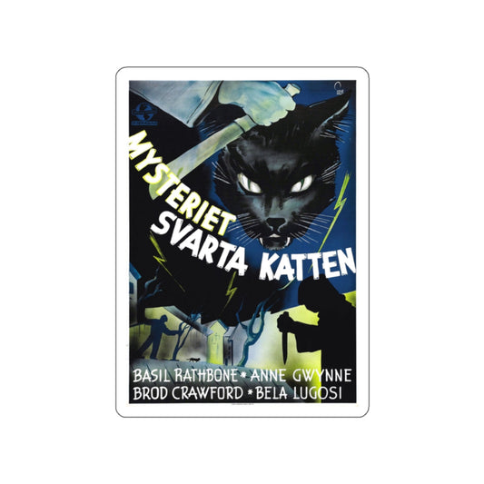 THE BLACK CAT (SWEDEN) 1941 Movie Poster STICKER Vinyl Die-Cut Decal-White-The Sticker Space