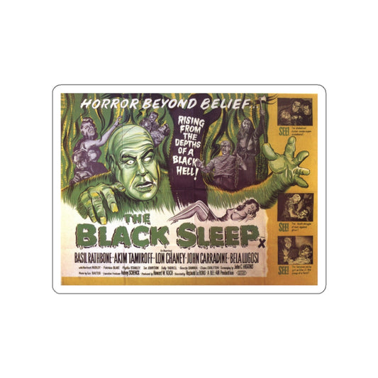 THE BLACK SLEEP (2) 1956 Movie Poster STICKER Vinyl Die-Cut Decal-White-The Sticker Space