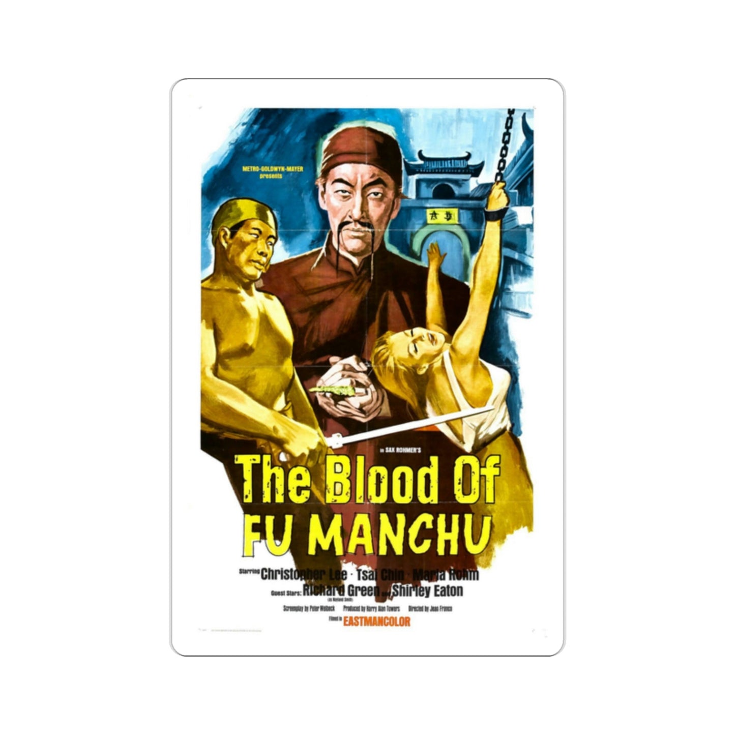 The Blood of Fu Manchu 1969 Movie Poster STICKER Vinyl Die-Cut Decal-2 Inch-The Sticker Space