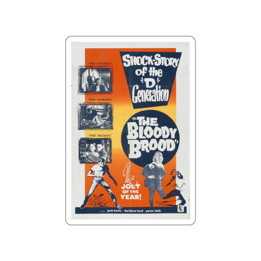 THE BLOODY BROOD 1959 Movie Poster STICKER Vinyl Die-Cut Decal-White-The Sticker Space