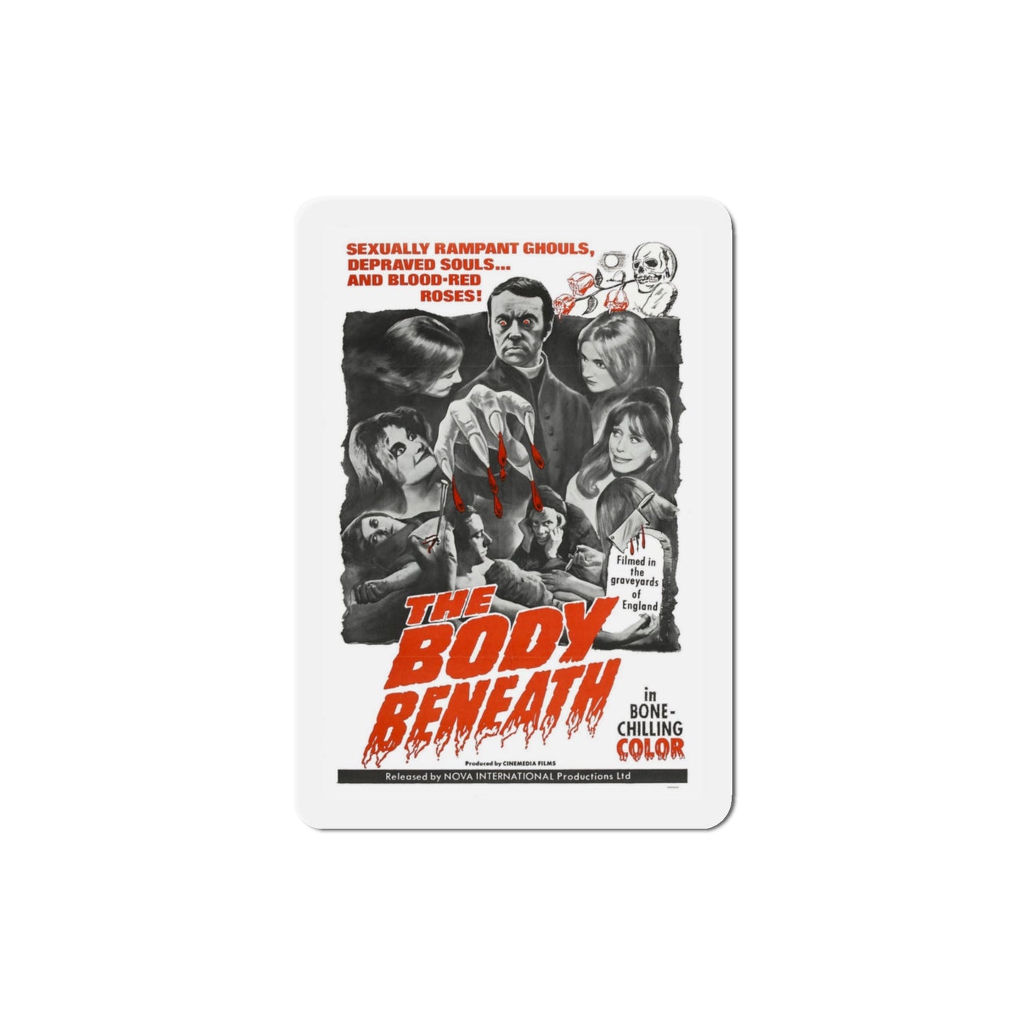 The Body Beneath 1970 Movie Poster Die-Cut Magnet-3" x 3"-The Sticker Space