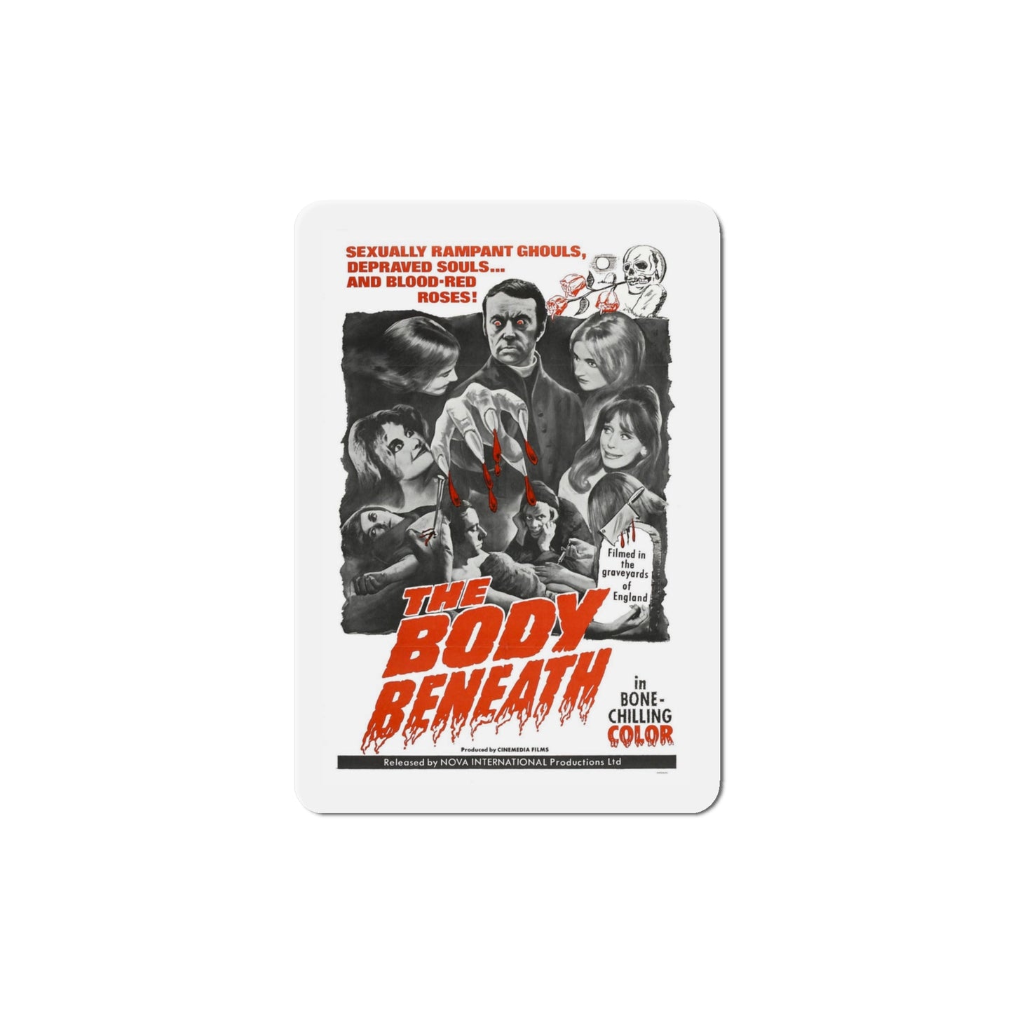The Body Beneath 1970 Movie Poster Die-Cut Magnet-4" x 4"-The Sticker Space