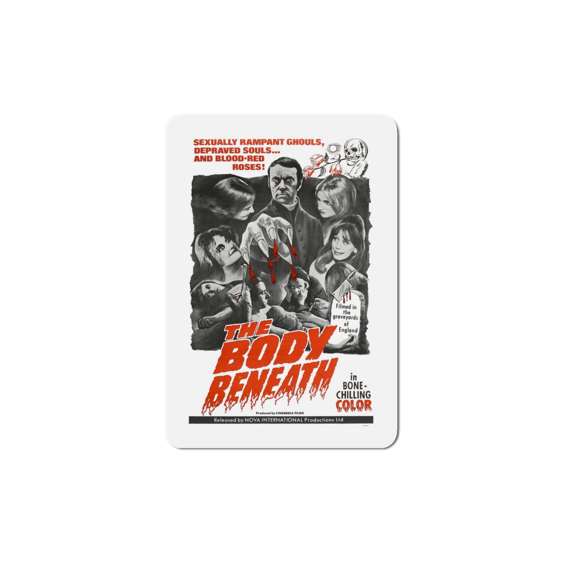 The Body Beneath 1970 Movie Poster Die-Cut Magnet-5" x 5"-The Sticker Space