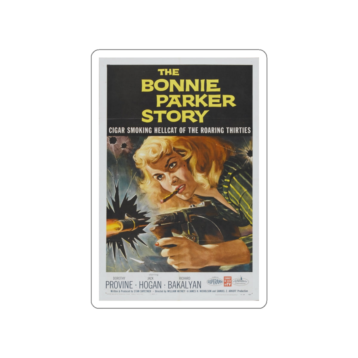 THE BONNIE PARKER STORY 1958 Movie Poster STICKER Vinyl Die-Cut Decal-White-The Sticker Space