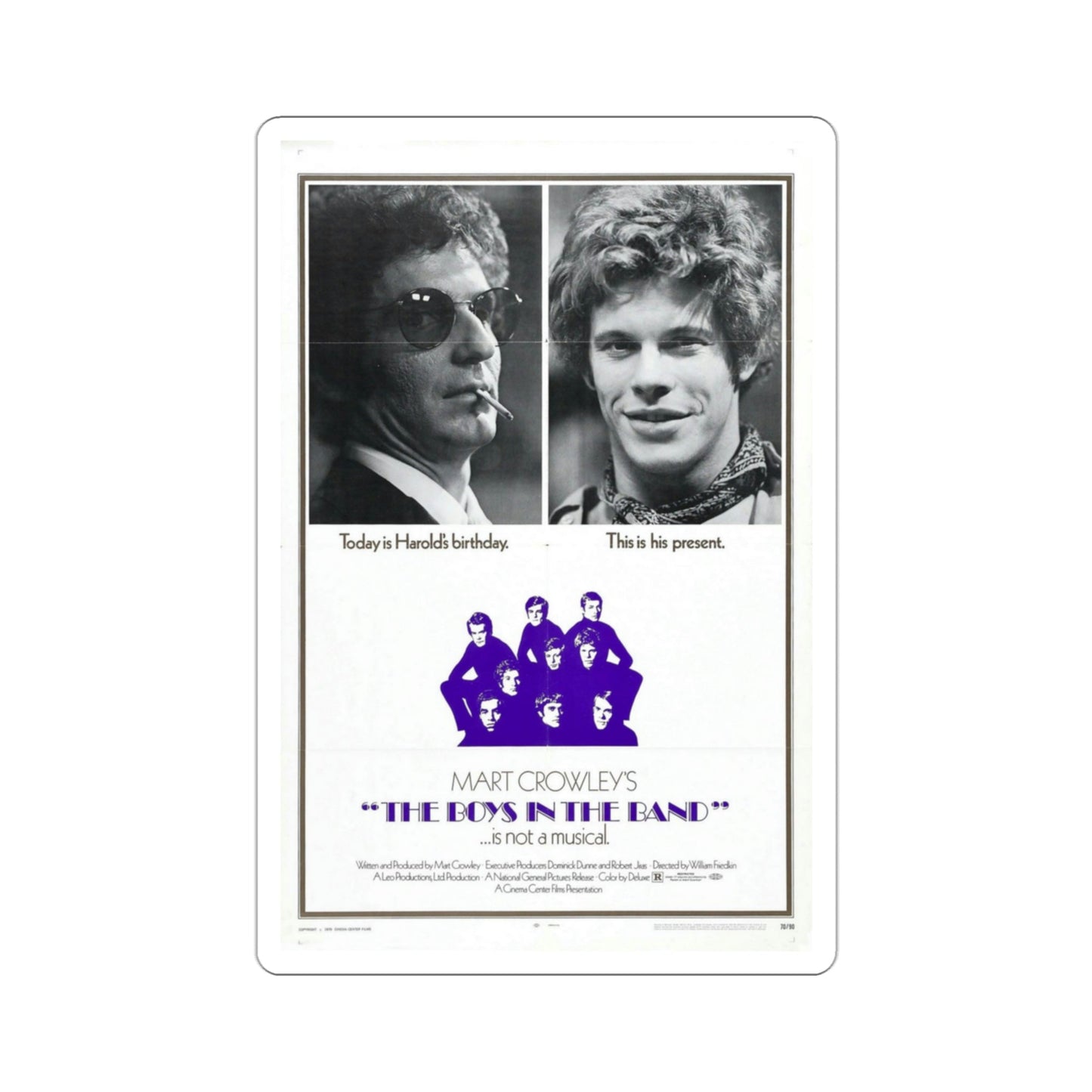 The Boys in the Band 1970 Movie Poster STICKER Vinyl Die-Cut Decal-3 Inch-The Sticker Space