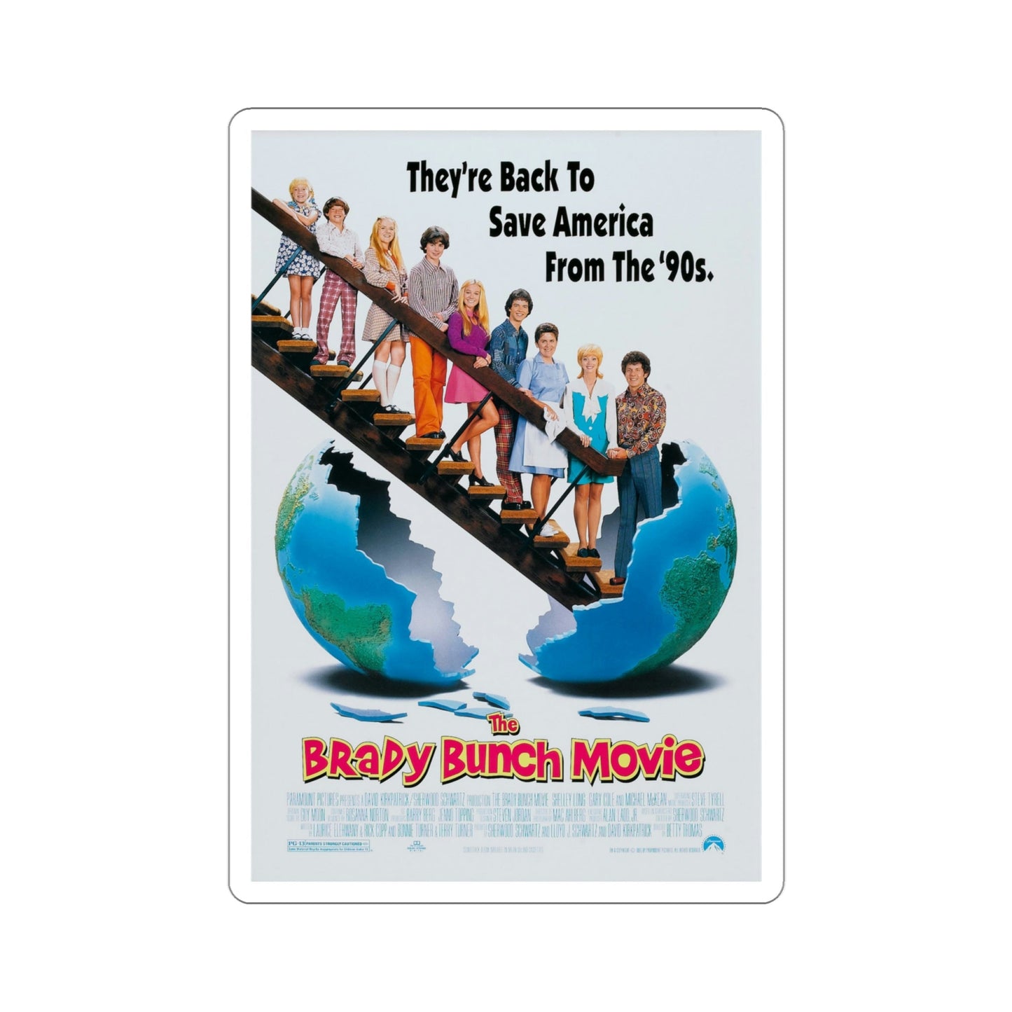 The Brady Bunch Movie 1995 Movie Poster STICKER Vinyl Die-Cut Decal-4 Inch-The Sticker Space