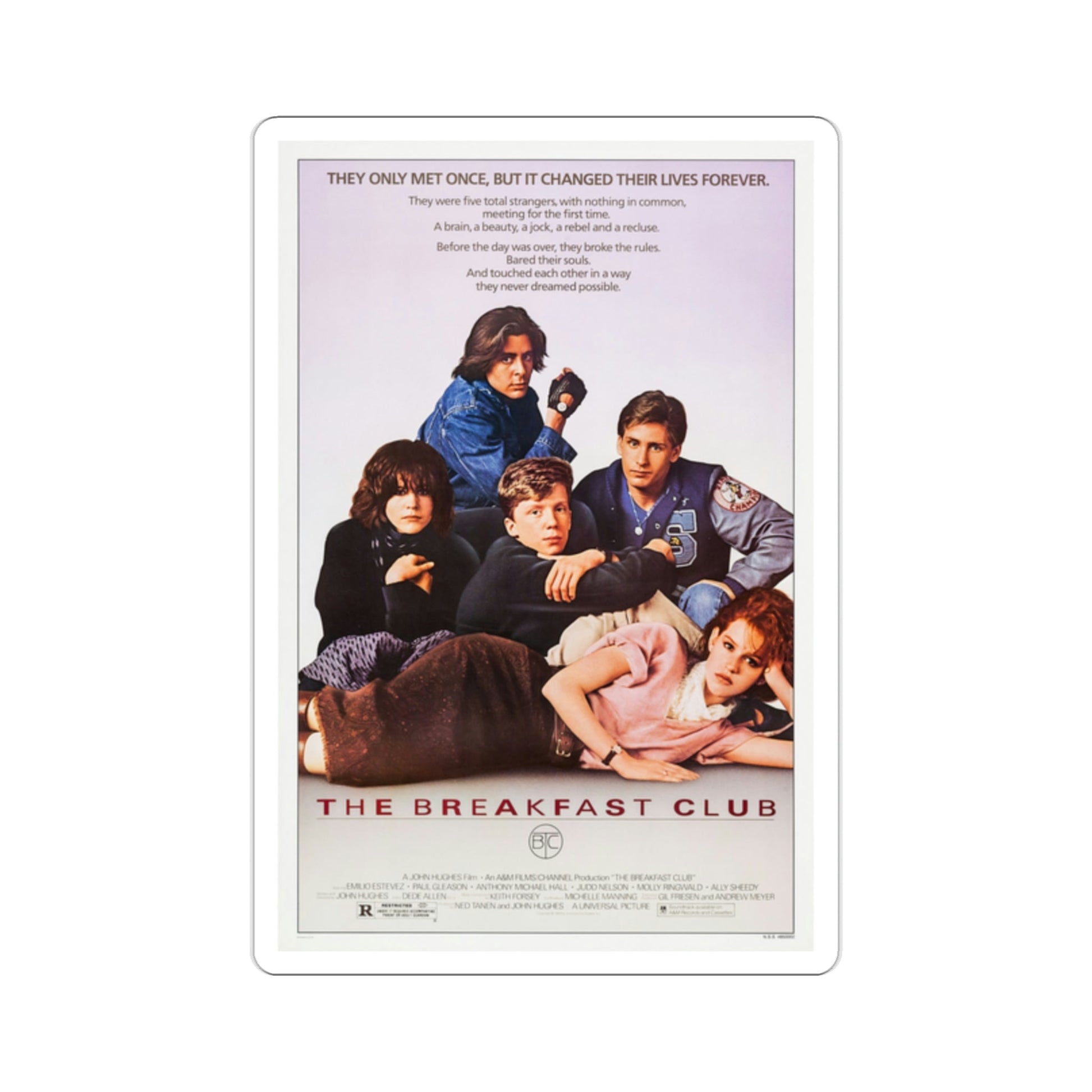 The Breakfast Club 1985 Movie Poster STICKER Vinyl Die-Cut Decal-2 Inch-The Sticker Space