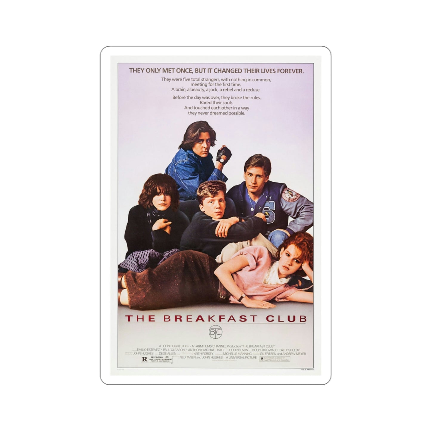 The Breakfast Club 1985 Movie Poster STICKER Vinyl Die-Cut Decal-3 Inch-The Sticker Space