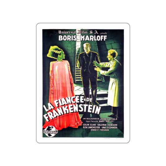 THE BRIDE OF FRANKENSTEIN (FRENCH) 1935 Movie Poster STICKER Vinyl Die-Cut Decal-White-The Sticker Space