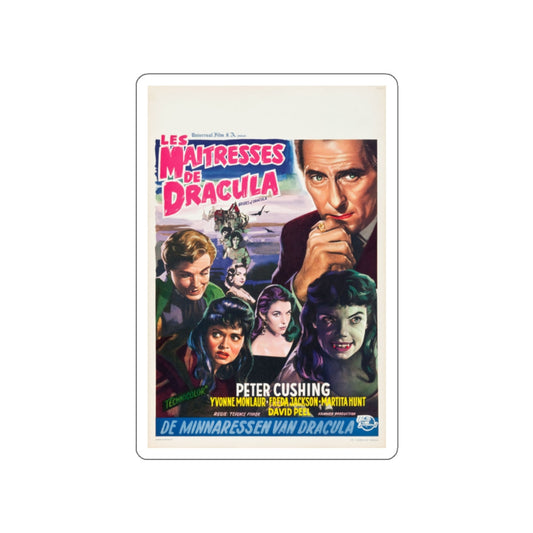 THE BRIDES OF DRACULA (BELGIAN) 1960 Movie Poster STICKER Vinyl Die-Cut Decal-White-The Sticker Space