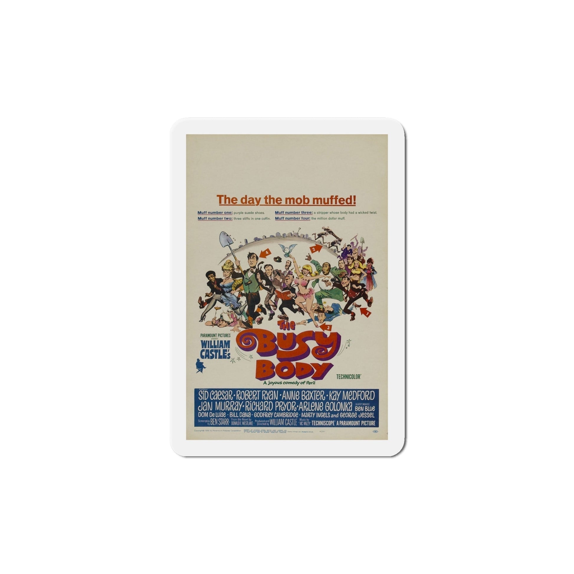 The Busy Body 1967 Movie Poster Die-Cut Magnet-6 Inch-The Sticker Space