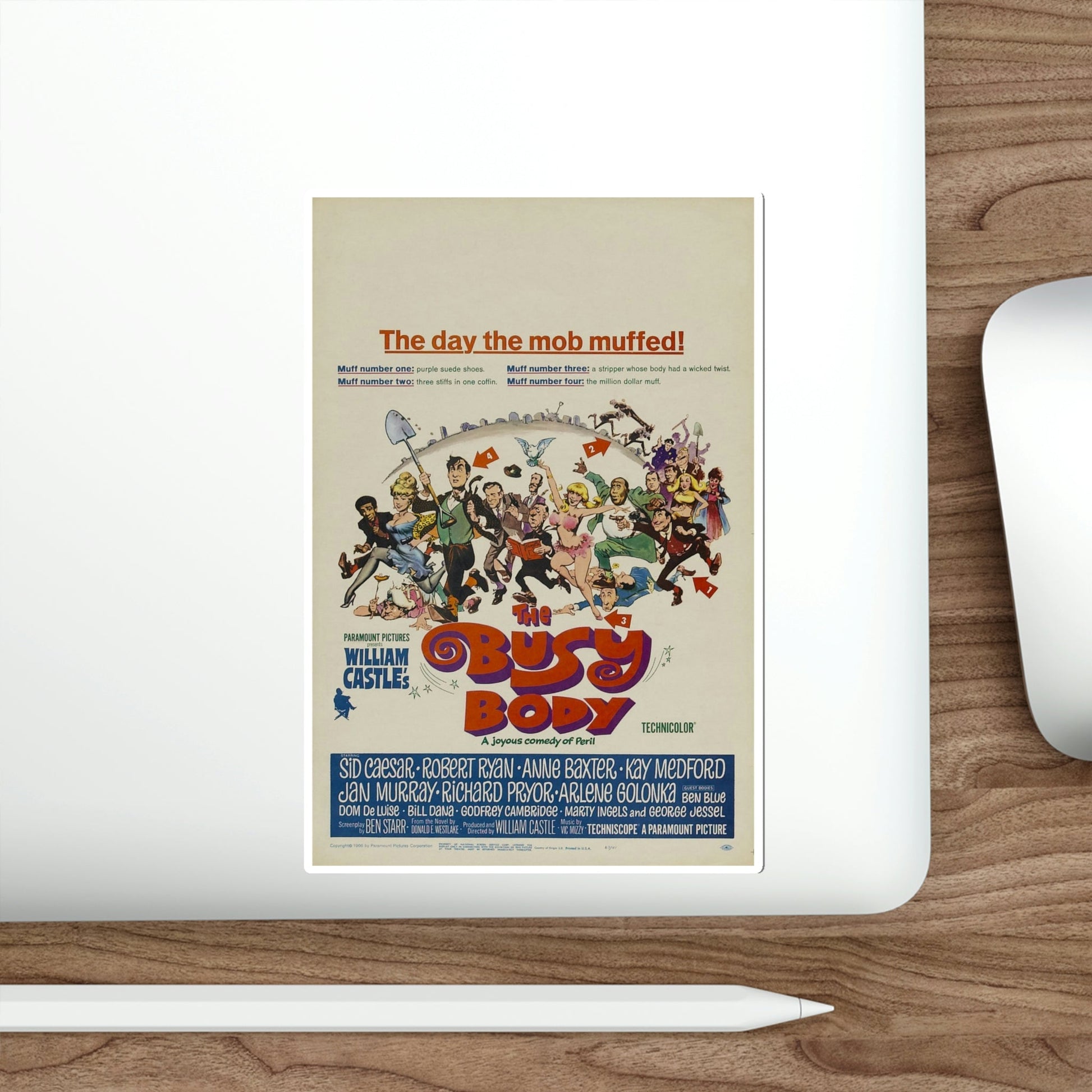 The Busy Body 1967 Movie Poster STICKER Vinyl Die-Cut Decal-The Sticker Space